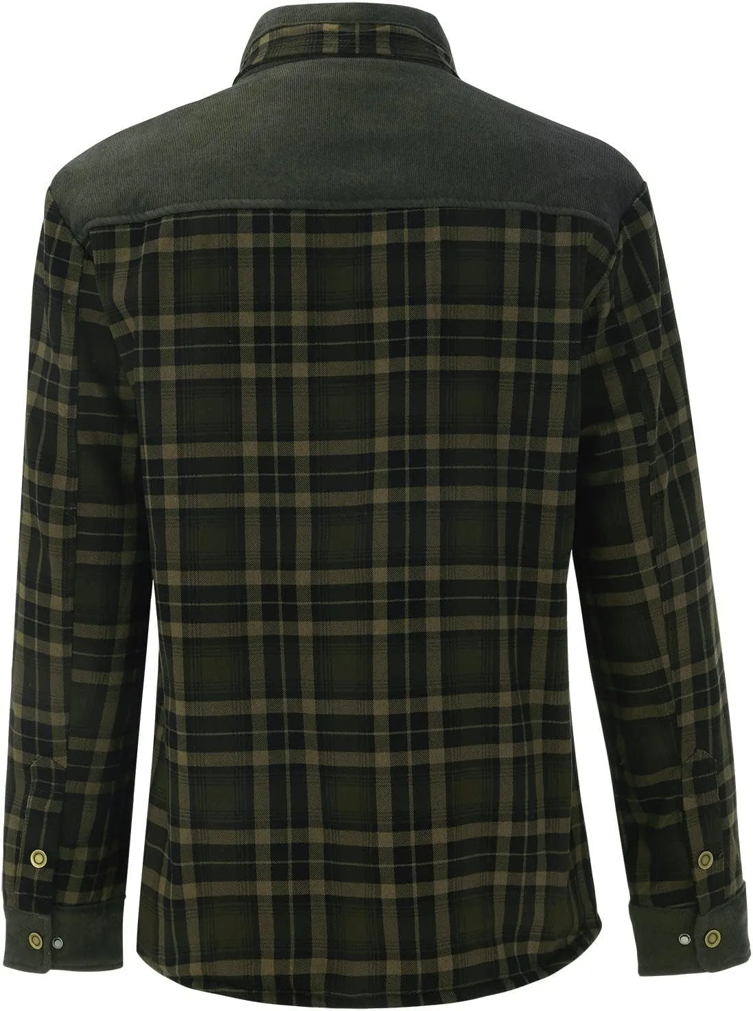 Men's Plaid Shirt Casual Flannel Jacket Lapel Button Down Pocket Long Sleeve Shirt Patchwork Jacket Thickened ​Coat