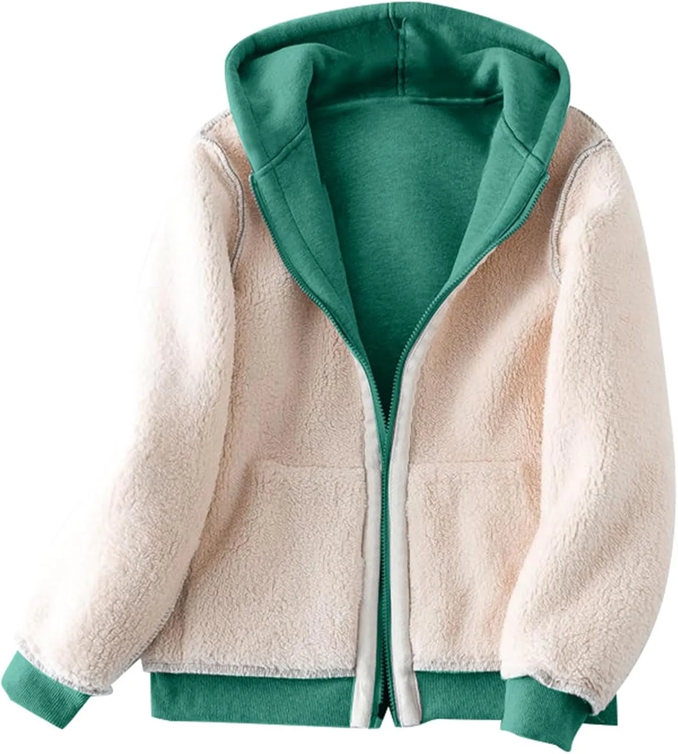 Men's Sherpa Zip Up Warm Hoodies Fleece Lined Jacket with Hood Sweatshirt Fall Winter Zipper Sweater Hooded Coats