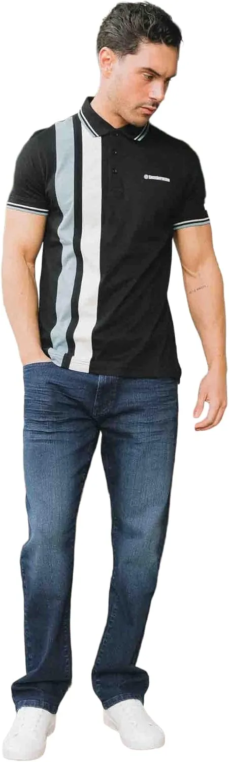 Mens SS25 Vertical Stripe Polo Shirt
