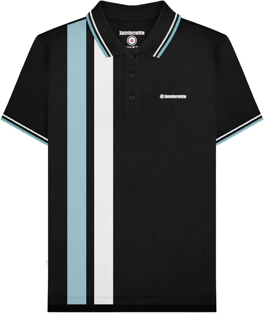 Mens SS25 Vertical Stripe Polo Shirt