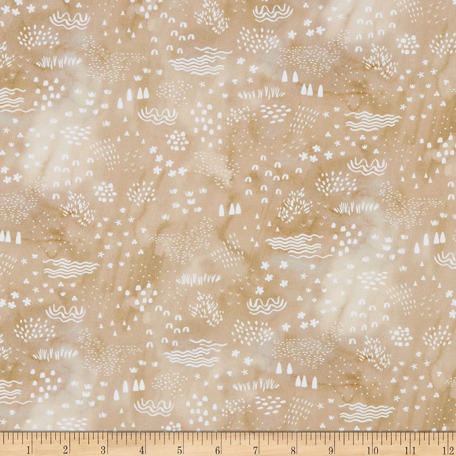 Michael Miller Around The World Watermarks Tan, Fabric by The Yard