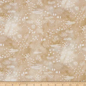 Michael Miller Around The World Watermarks Tan, Fabric by The Yard