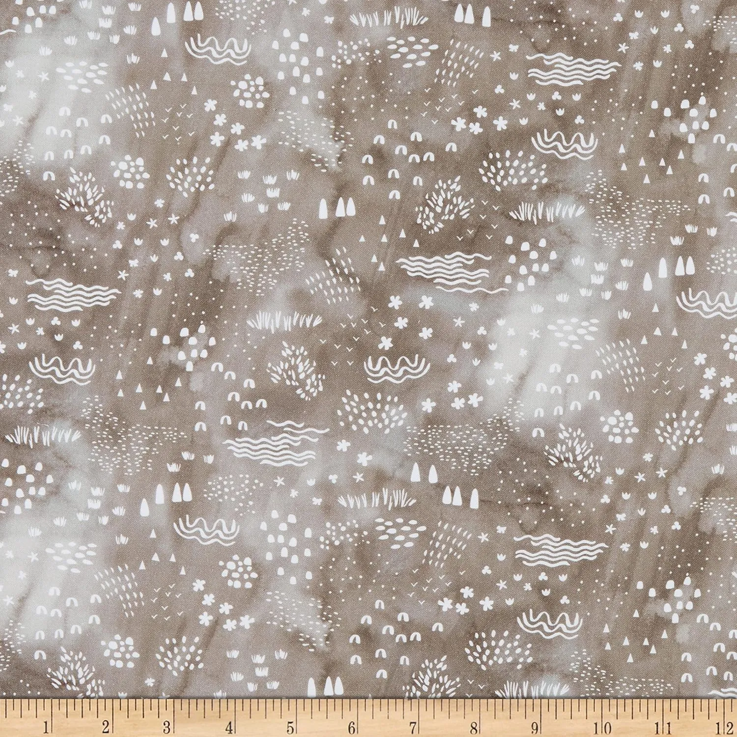 Michael Miller Around The World Watermarks Taupe, Fabric by The Yard