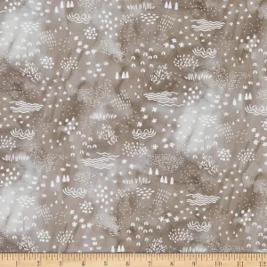 Michael Miller Around The World Watermarks Taupe, Fabric by The Yard