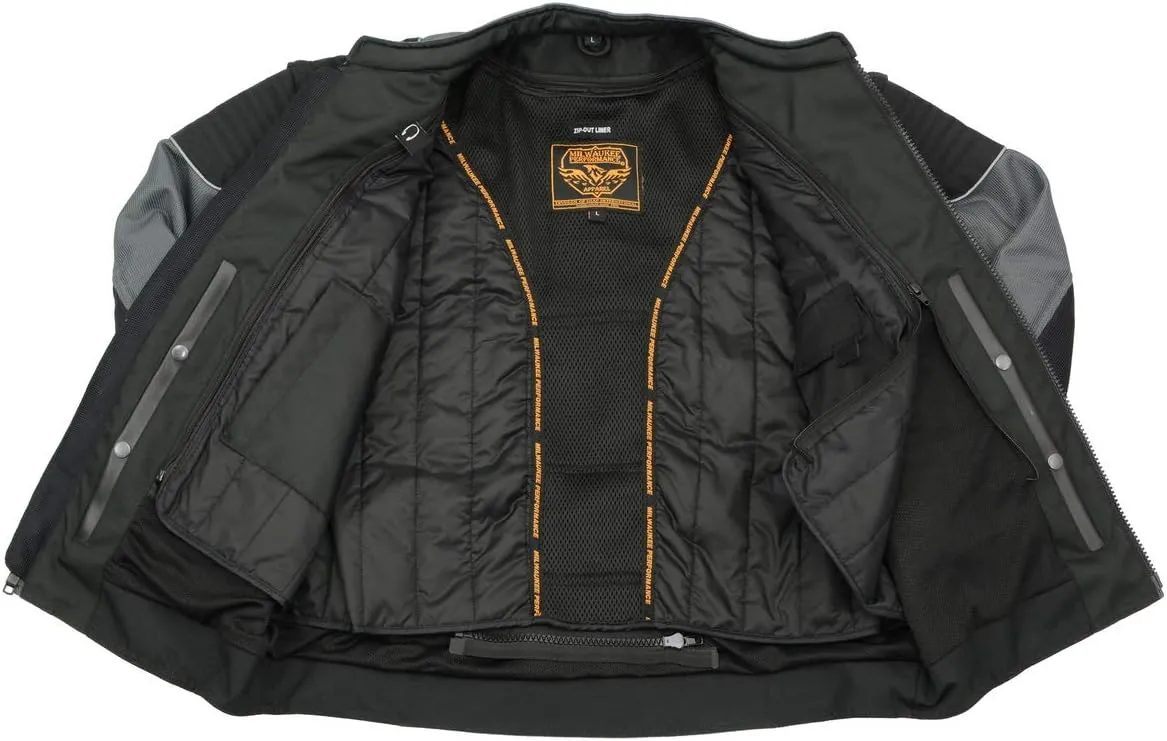 Milwaukee Leather Men's All Season Textile CE Armored Motorcycle Racer Jacket