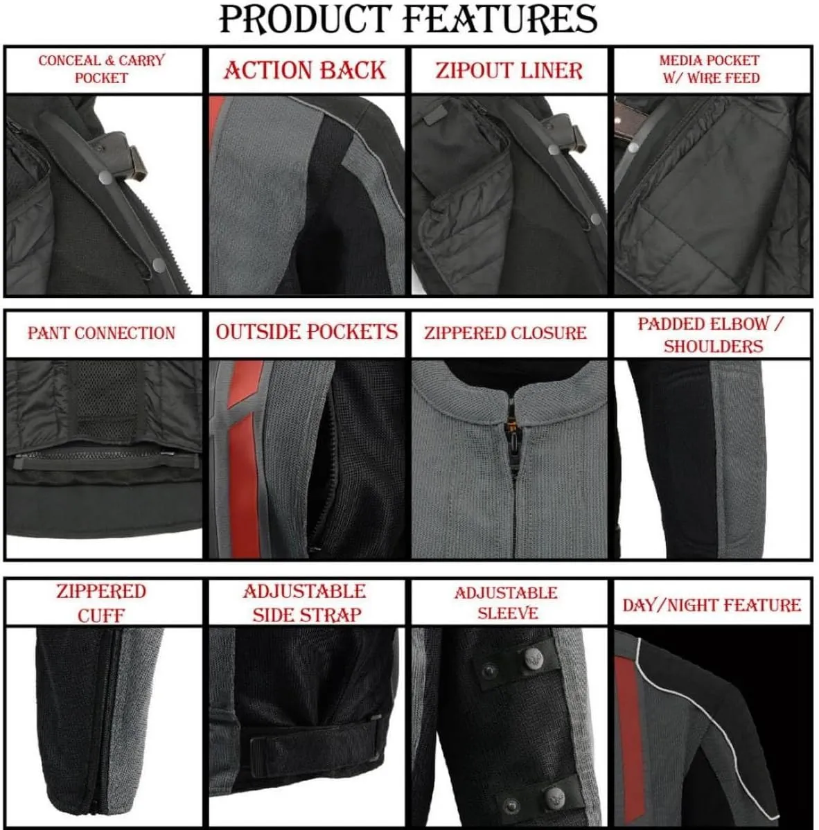 Milwaukee Leather Men's All Season Textile CE Armored Motorcycle Racer Jacket