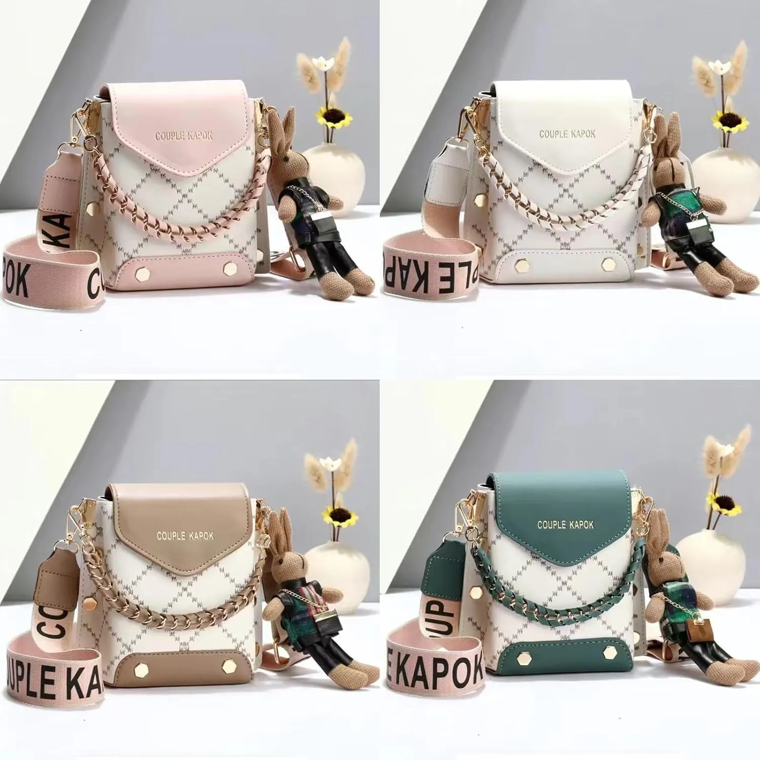 Mini Cute Leather Crossbody Bags for Women,Plaid Cell Phone Shoulder Purses for Women with Hand Carry