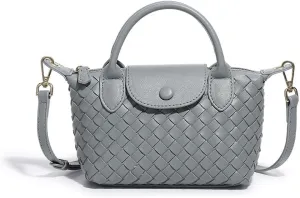 Mini Small Size Braided Luxury Leather Women's top Handle Handbag Fashion Travel Daily Satchel