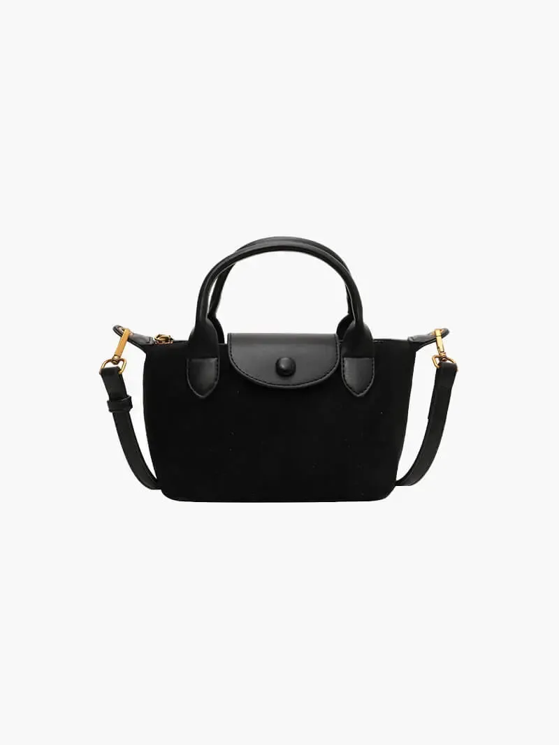 Mini Suede and Faux Leather Handbag – Sophisticated and Versatile