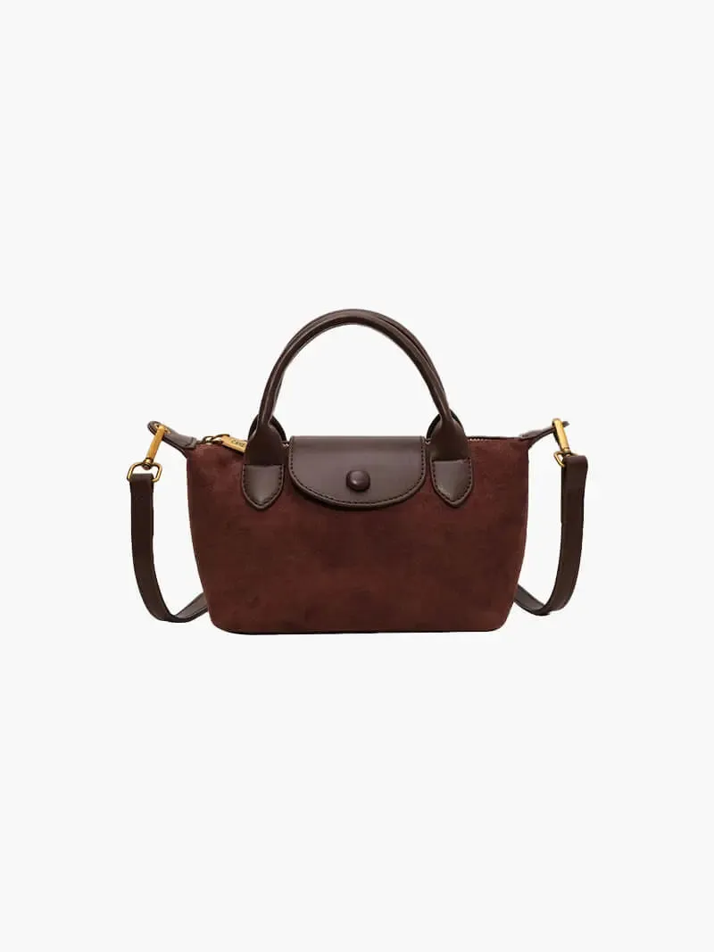 Mini Suede and Faux Leather Handbag – Sophisticated and Versatile