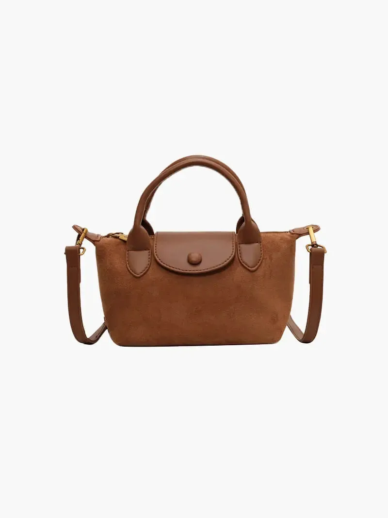 Mini Suede and Faux Leather Handbag – Sophisticated and Versatile