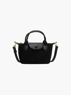Mini Suede and Faux Leather Handbag – Sophisticated and Versatile