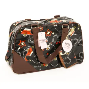 Miss K Vintage Collection Holdall Bag with Free Purse, Black