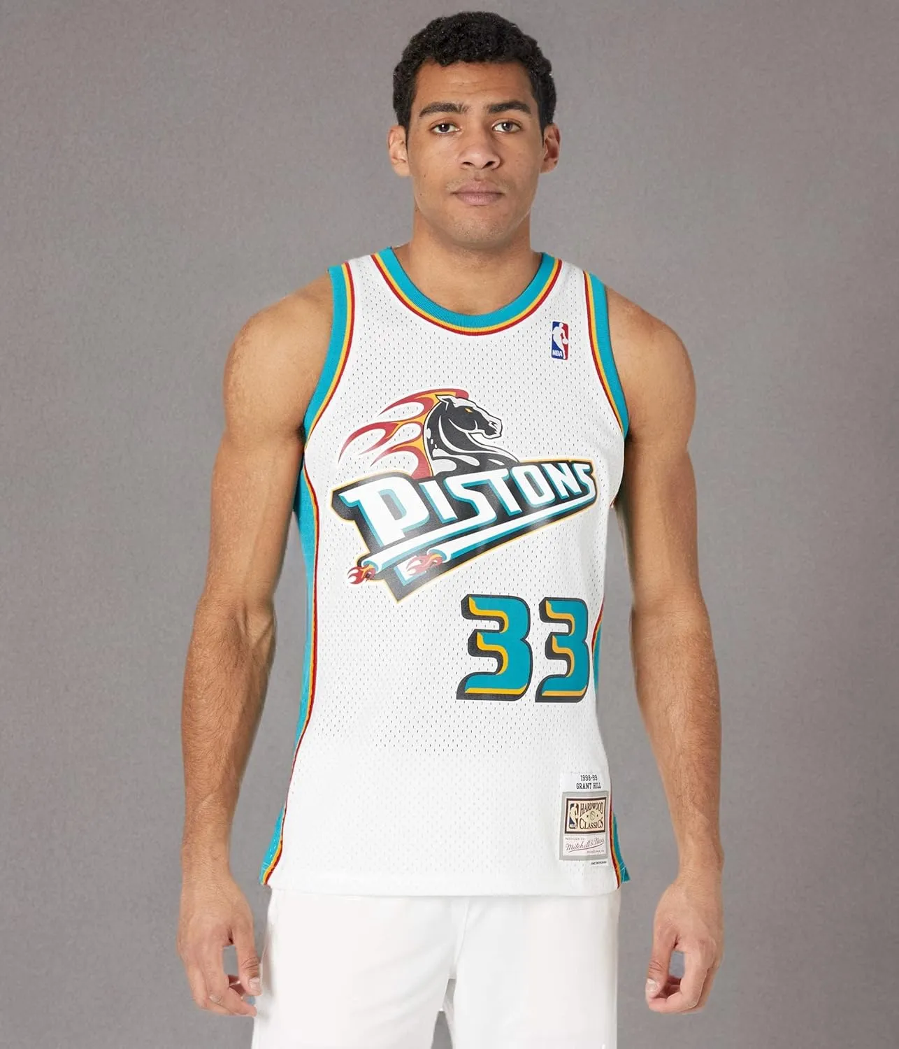 Mitchell & Ness Detroit Pistons Grant Hill 1998 Road Swingman Jersey