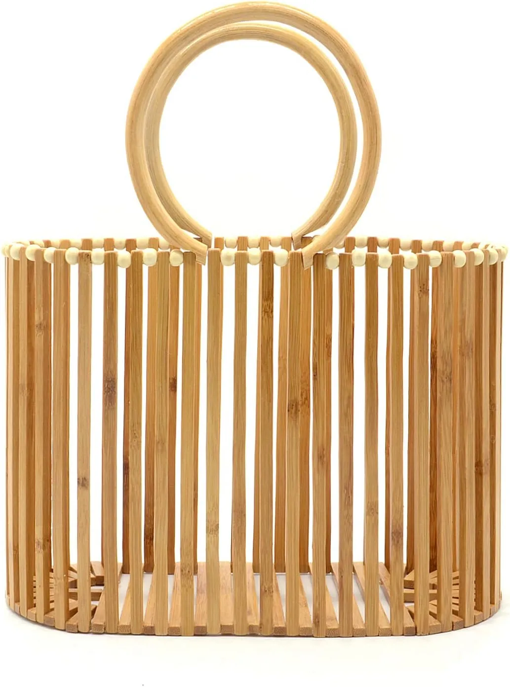 Miuco Women Top Handle Handbags Bamboo Purses Tote