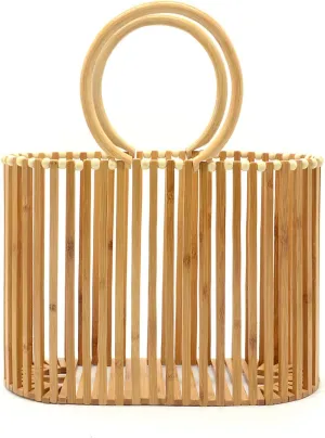 Miuco Women Top Handle Handbags Bamboo Purses Tote