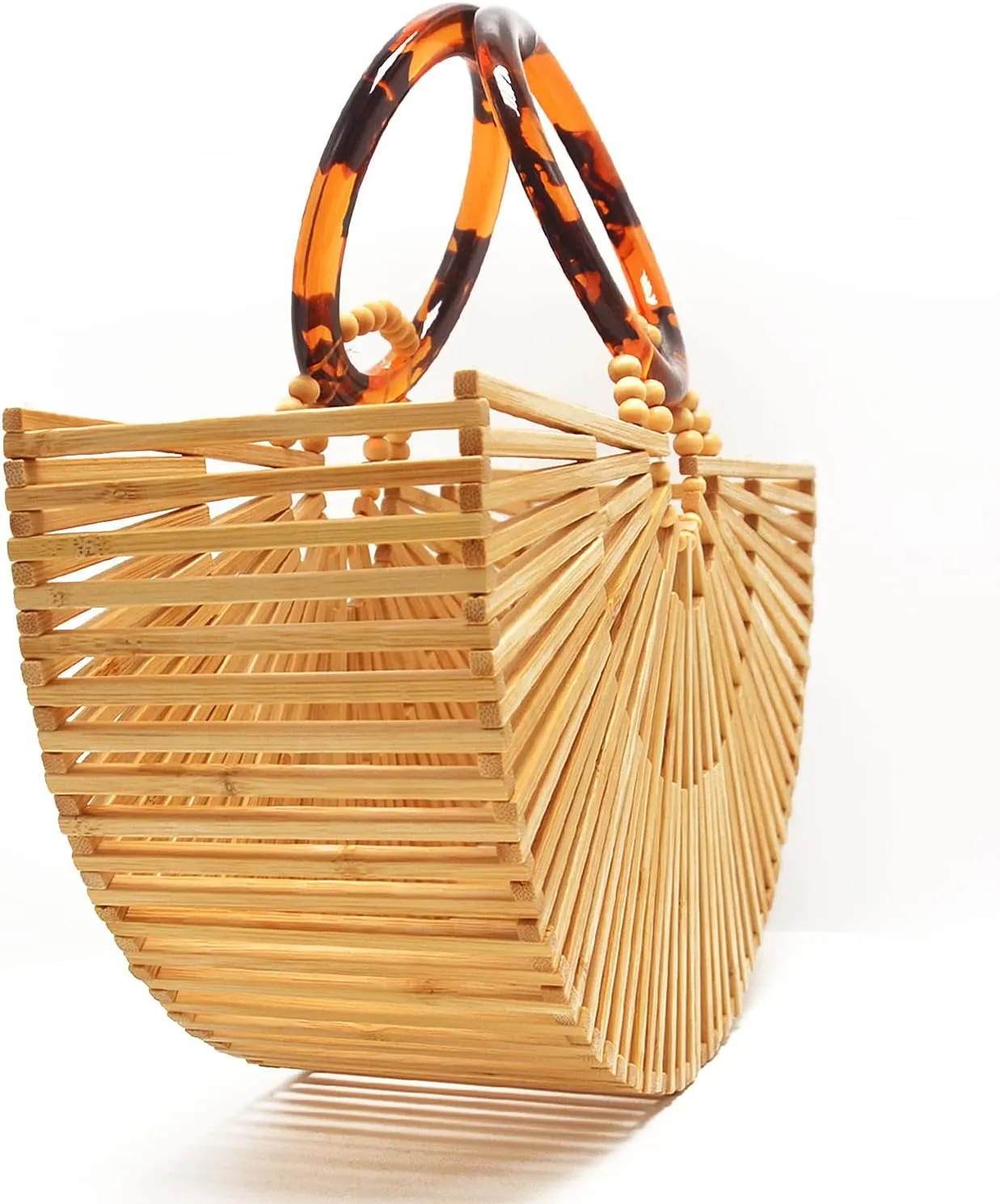 Miuco Womens Bamboo Handbags Handmade Purses Tote Bag