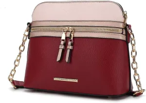 MKF Collection Crossbody Bag for Women, Vegan Leather Multi Pocket Messenger Purse, Shoulder Bag By Mia K