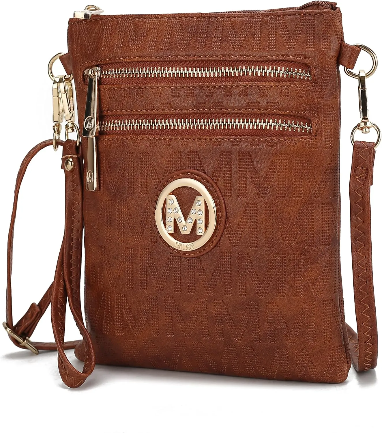 MKF Collection Crossbody Bag for Women, Wristlet Strap – PU Leather Shoulder Handbag Messenger Purse By Mia K