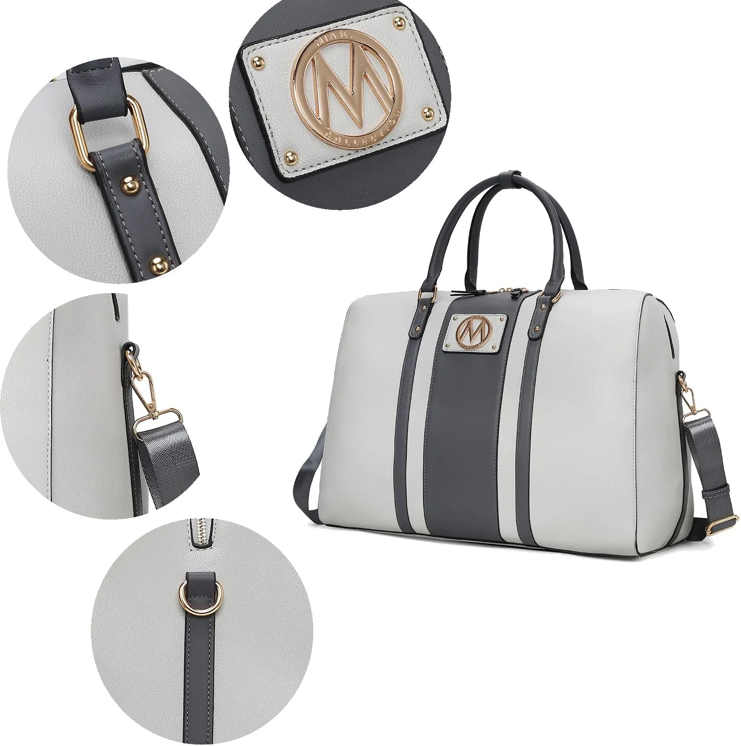 MKF Collection Duffle Bag for Women, Vegan Leather Large Weekender Overnight Sleepover – Carry-on Luggage Hospital Bag By Mia K