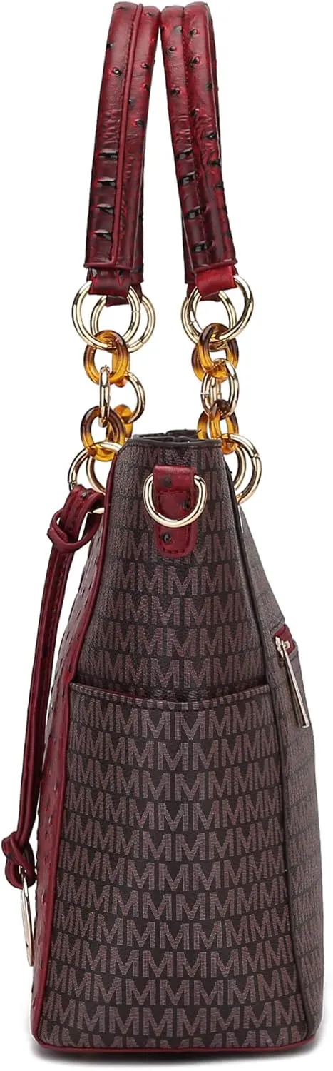 MKF Collection Shoulder Bag for Women, PU Leather Pocketbook Top-Handle Crossbody Purse Tote Satchel Handbag