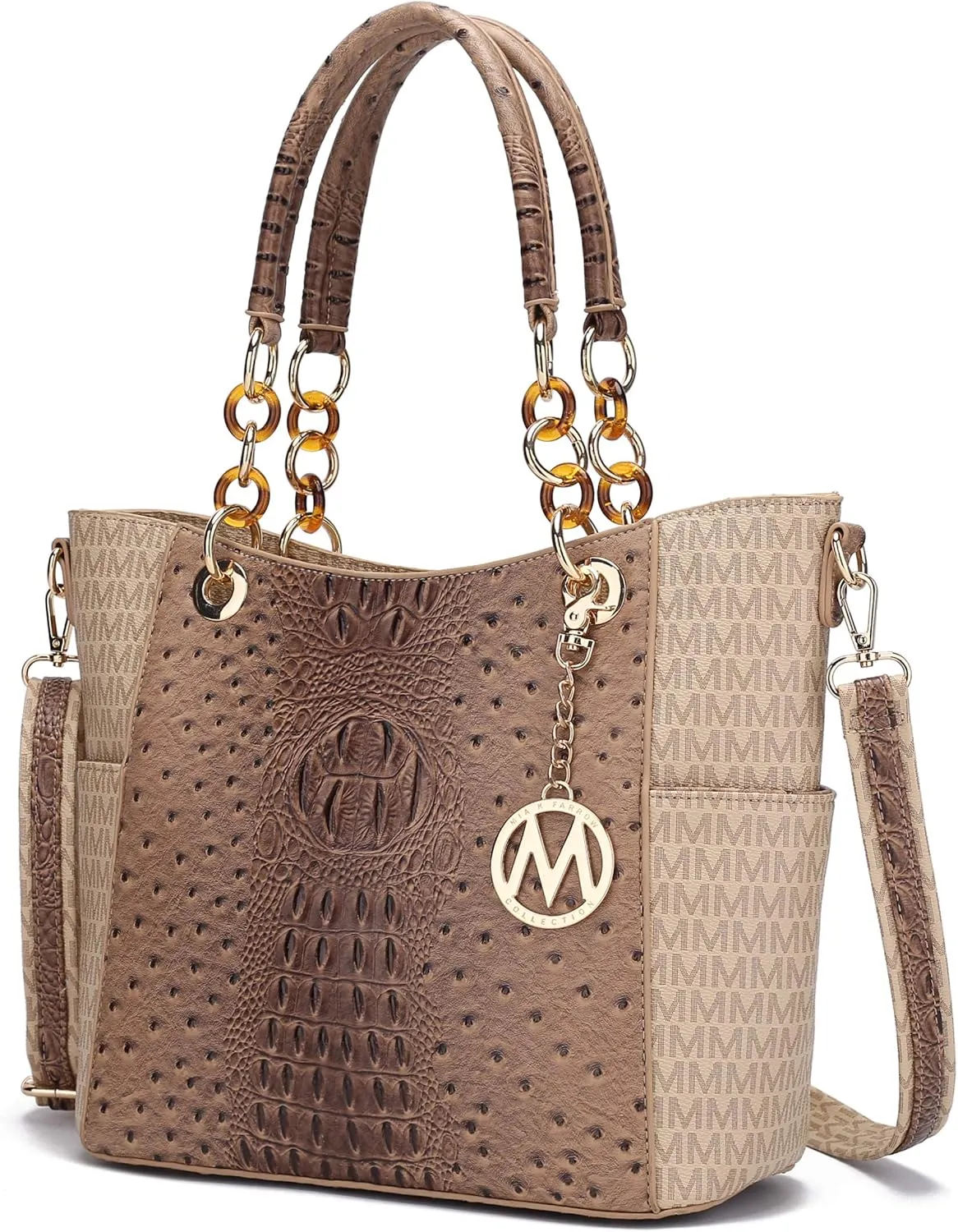 MKF Collection Shoulder Bag for Women, PU Leather Pocketbook Top-Handle Crossbody Purse Tote Satchel Handbag