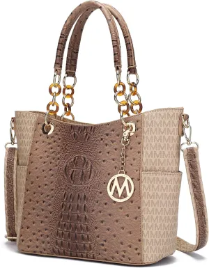 MKF Collection Shoulder Bag for Women, PU Leather Pocketbook Top-Handle Crossbody Purse Tote Satchel Handbag