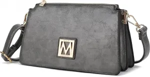 MKF Collection Shoulder Bag for Women, Vegan Leather Fashion Crossbody Handbag Messenger Purse