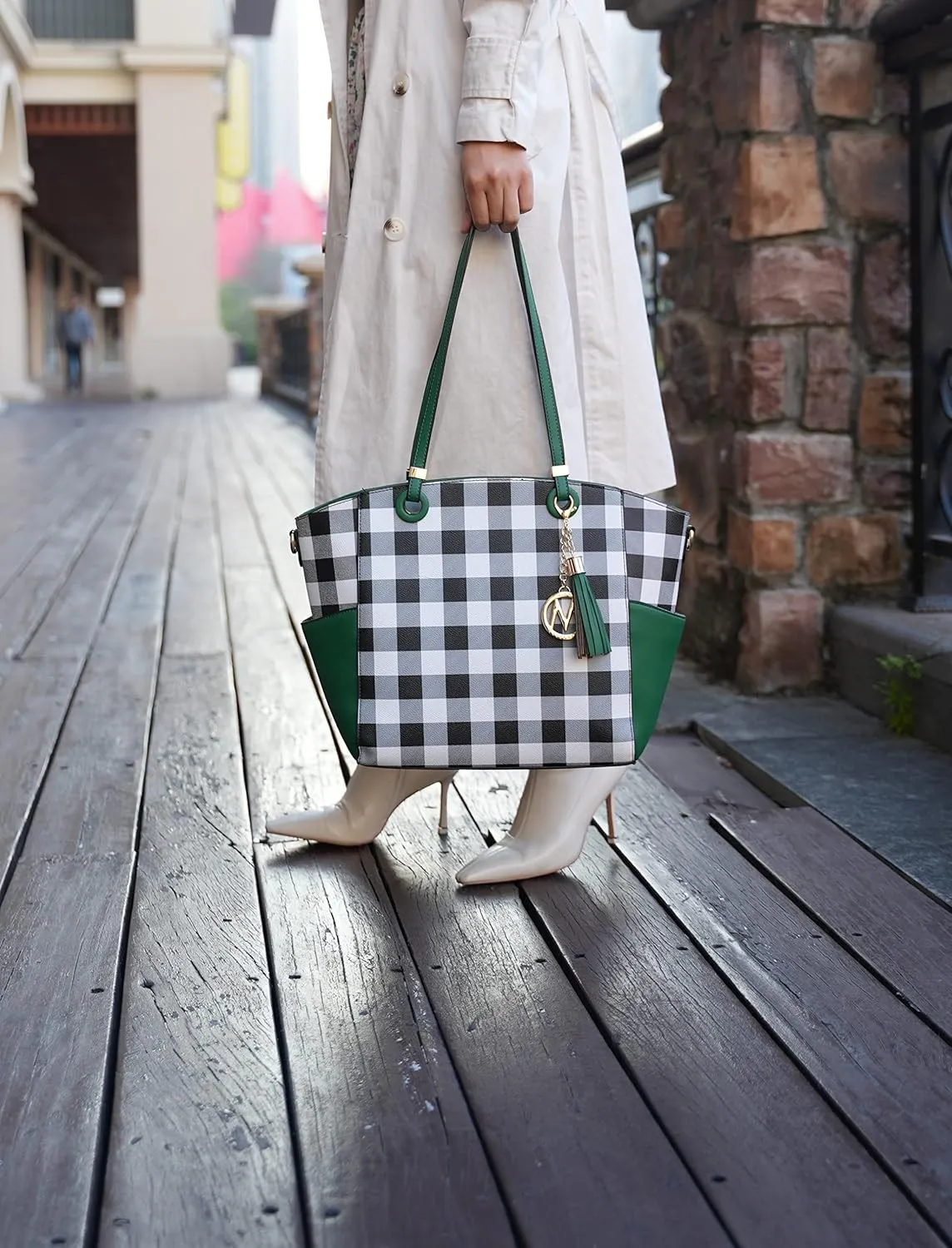 MKF Collection Shoulder Bag for Women, Vegan Leather Top-Handle Crossbody Purse Tote Satchel Handbag