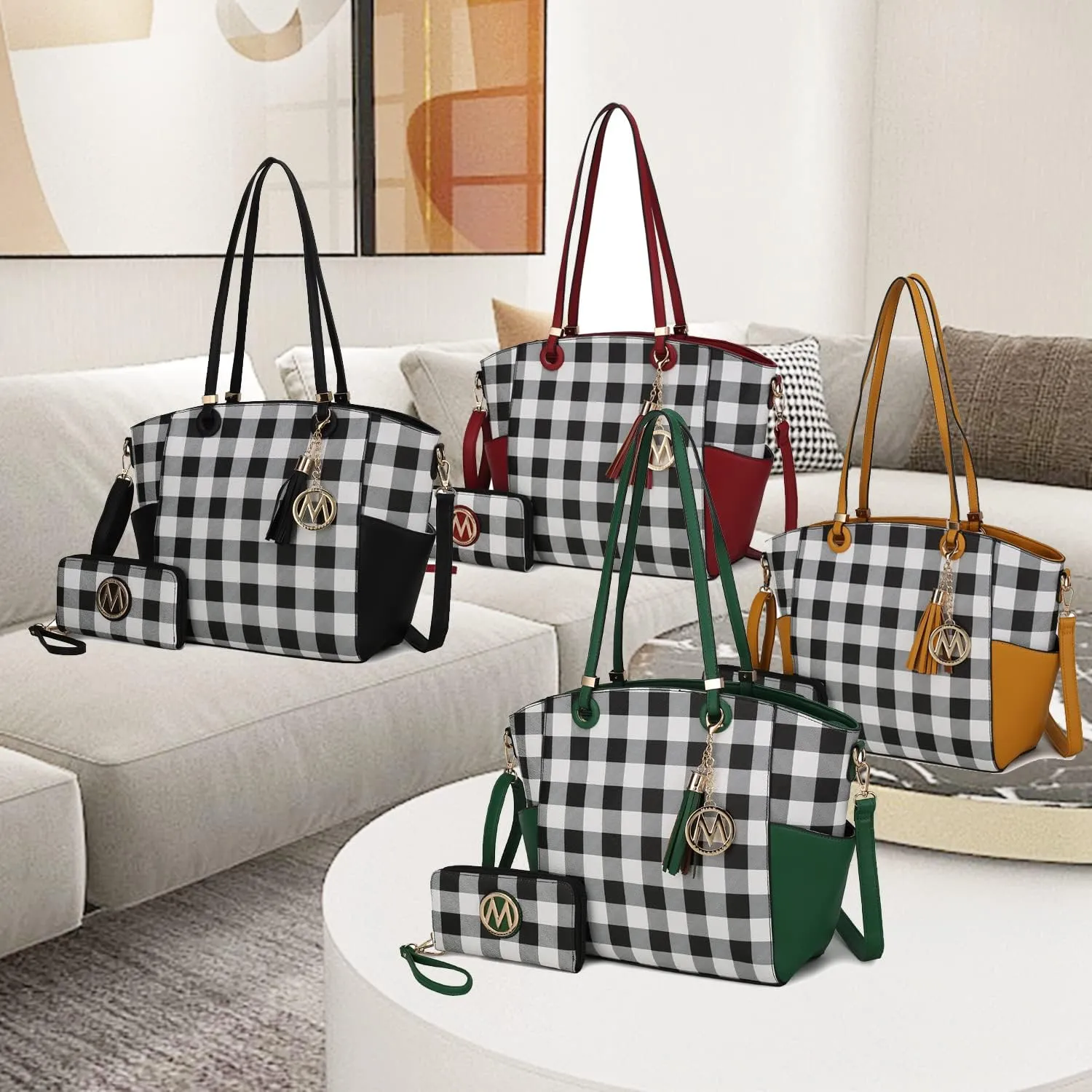 MKF Collection Shoulder Bag for Women, Vegan Leather Top-Handle Crossbody Purse Tote Satchel Handbag