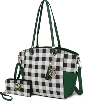 MKF Collection Shoulder Bag for Women, Vegan Leather Top-Handle Crossbody Purse Tote Satchel Handbag