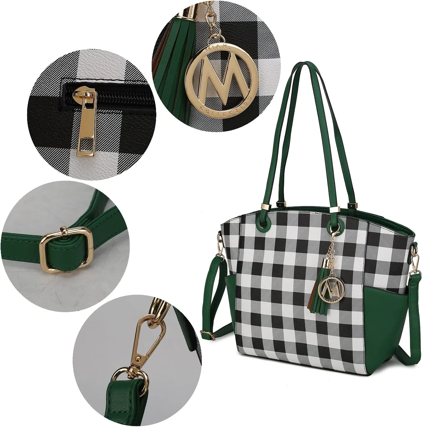 MKF Collection Shoulder Bag for Women, Vegan Leather Top-Handle Crossbody Purse Tote Satchel Handbag