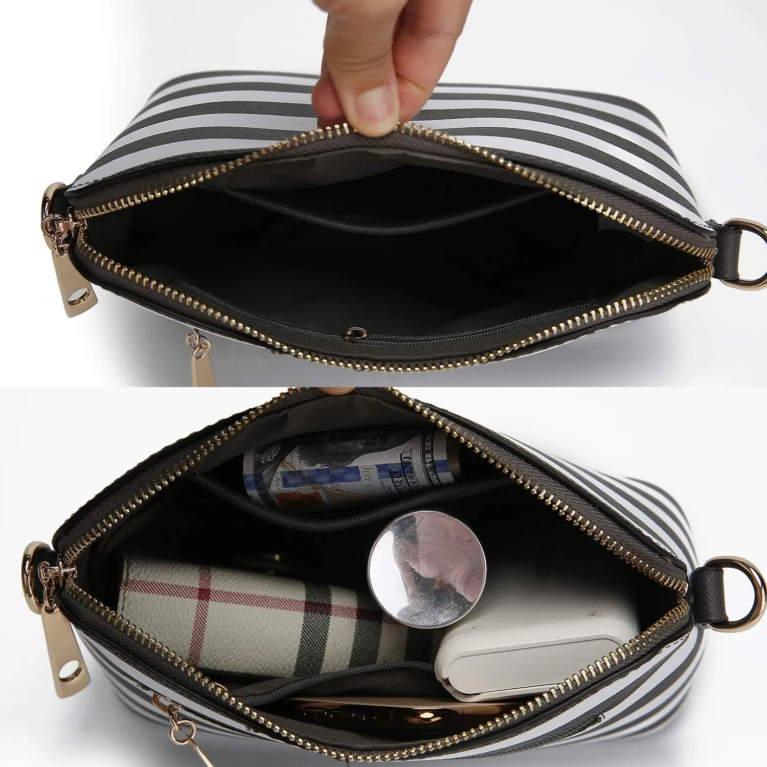 MKF Crossbody Bag for Women – PU Leather Pocketbook Handbag – Designer Side Messenger Purse, Shoulder Crossover