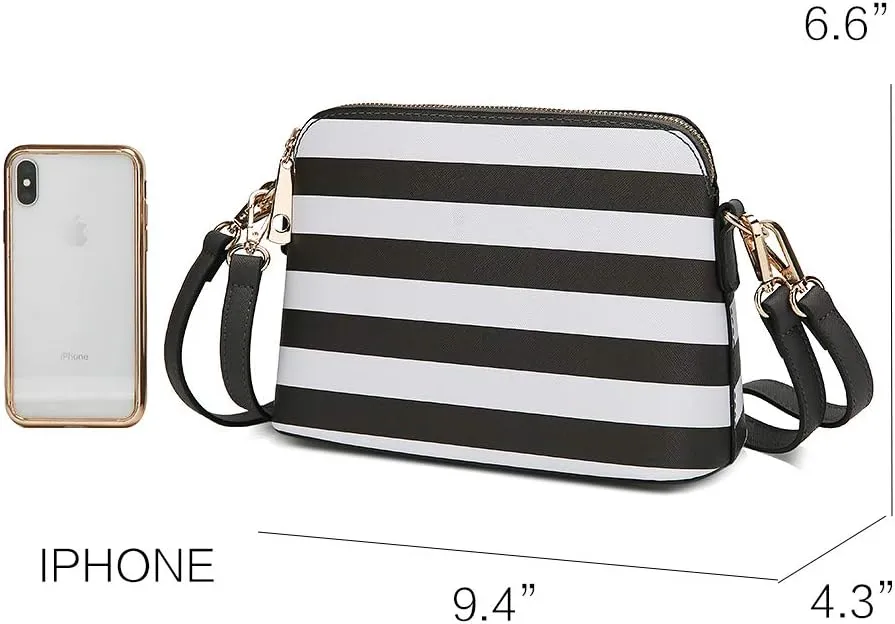 MKF Crossbody Bag for Women – PU Leather Pocketbook Handbag – Designer Side Messenger Purse, Shoulder Crossover