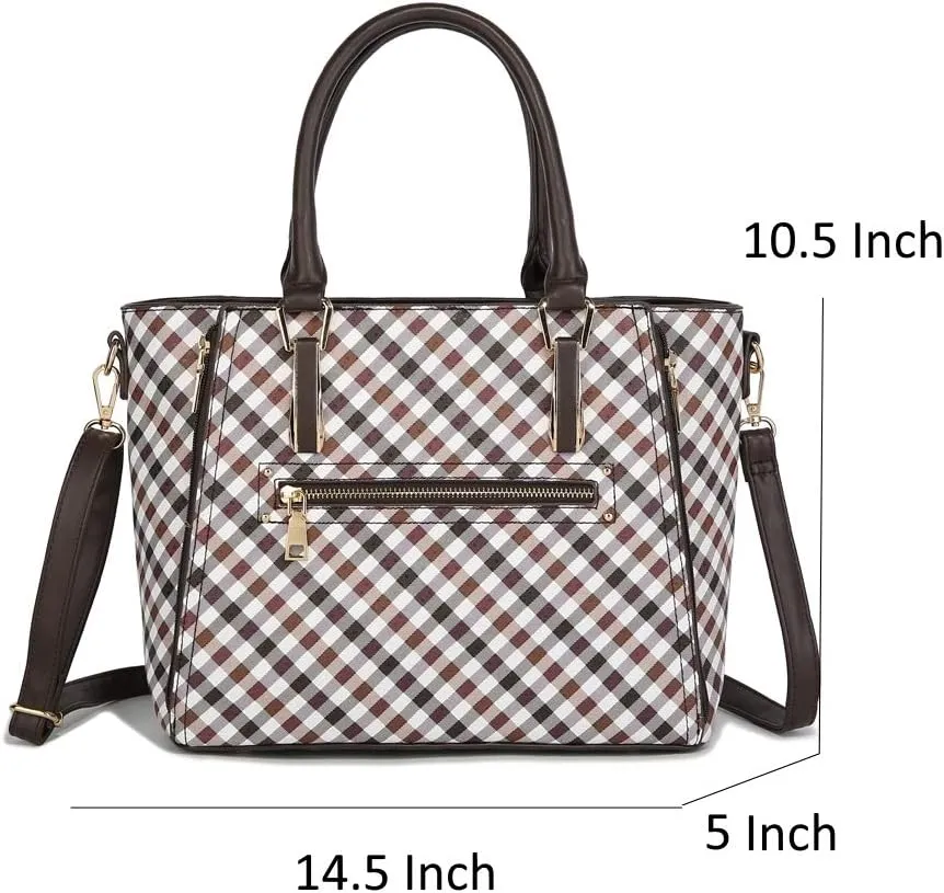MKF Crossbody Shoulder Bag for Women – PU Leather Top Handle Pocketbook – Roomy Tote Satchel Handbag Purse M Charm