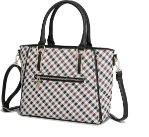 MKF Crossbody Shoulder Bag for Women – PU Leather Top Handle Pocketbook – Roomy Tote Satchel Handbag Purse M Charm