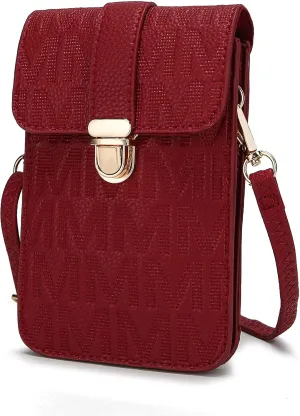 MKF Small Crossbody Cell Phone Purse Wallet for Women – PU Leather Cellphone Bag – Case with Shoulder Strap
