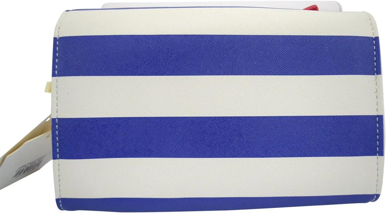 Mod 60's Pinup Striped Clutch Purse with large Bow accent with a shoulder strap