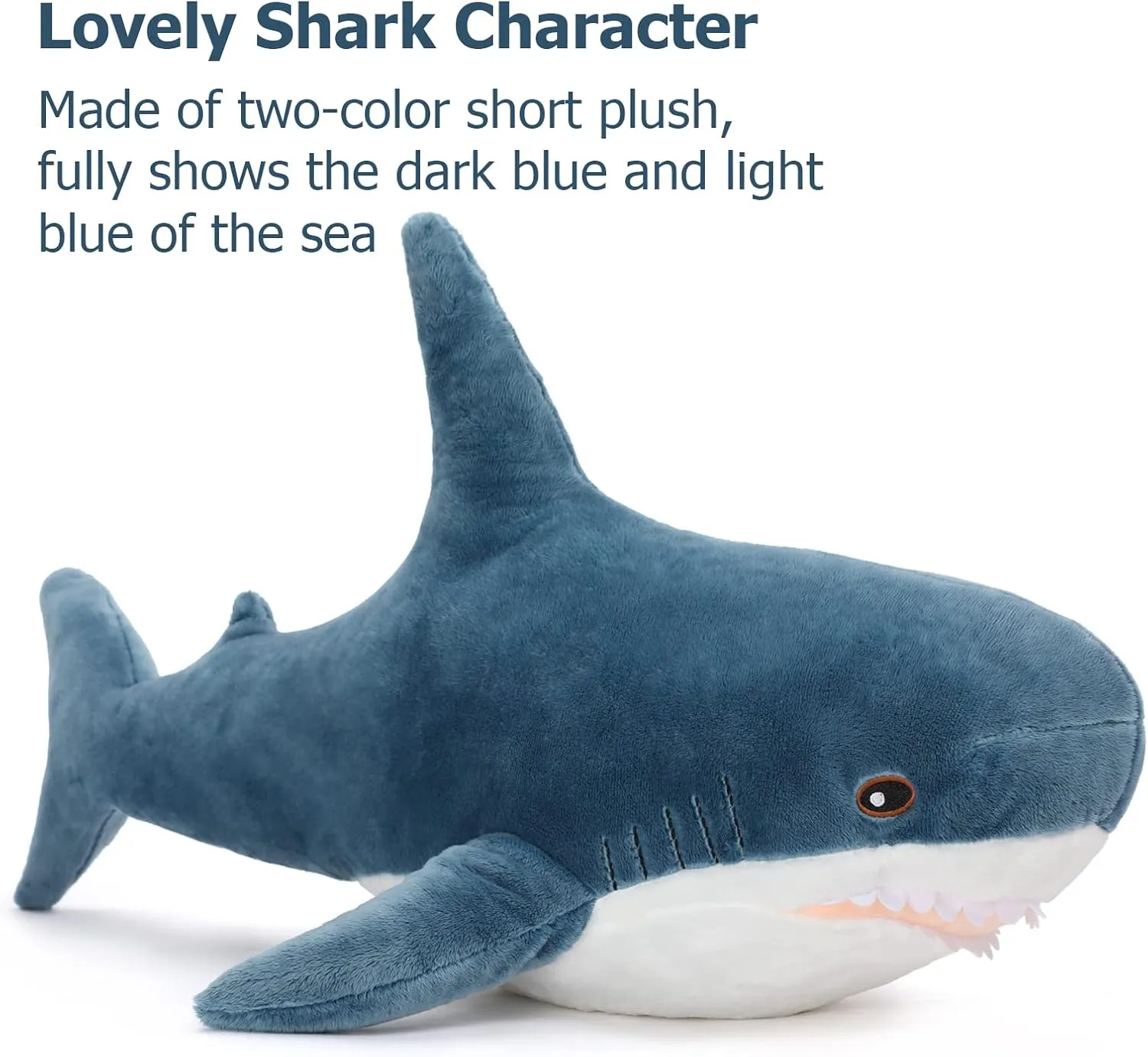 MorisMos Giant Stuffed Animal Shark Plush 32in, Shark Stuffed Animal Large, Soft Shark Pillow Stuffed Toy for Kids