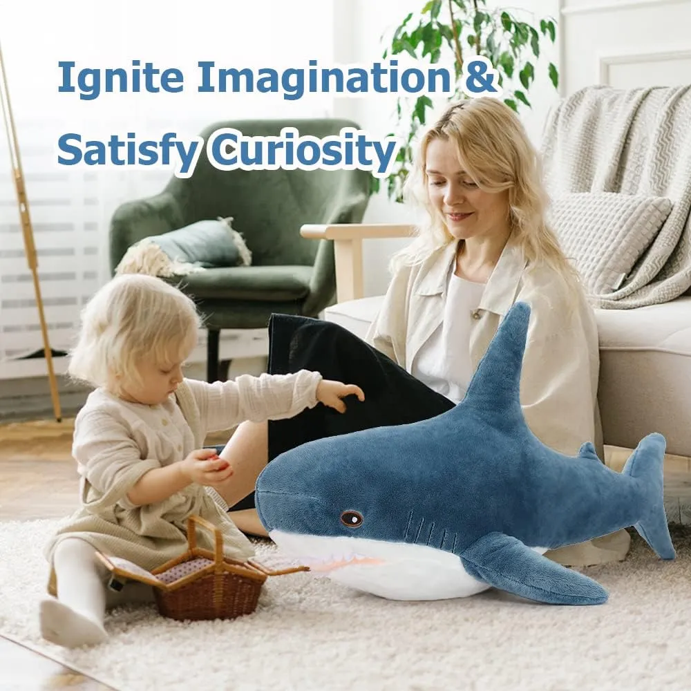 MorisMos Giant Stuffed Animal Shark Plush 32in, Shark Stuffed Animal Large, Soft Shark Pillow Stuffed Toy for Kids