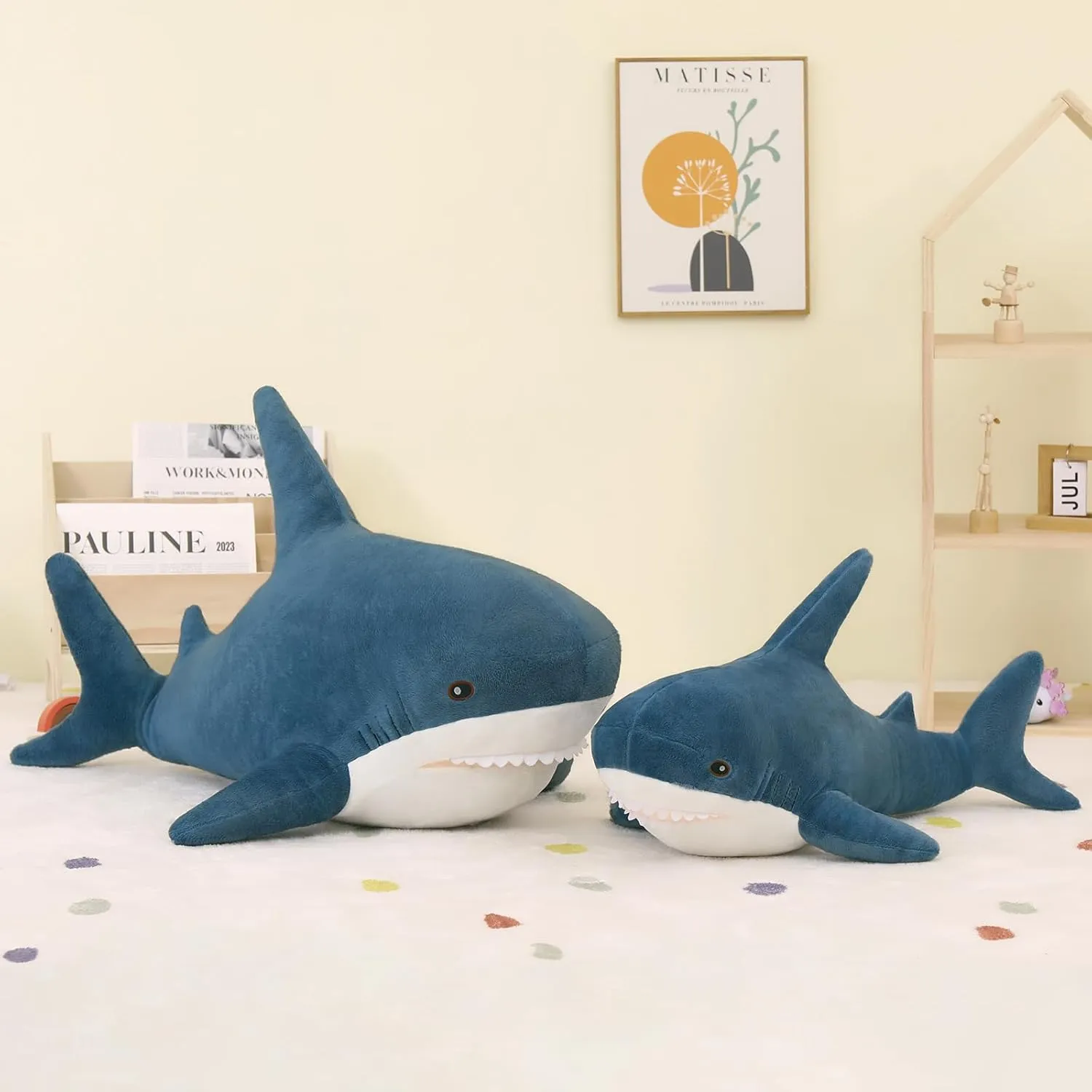 MorisMos Giant Stuffed Animal Shark Plush 32in, Shark Stuffed Animal Large, Soft Shark Pillow Stuffed Toy for Kids