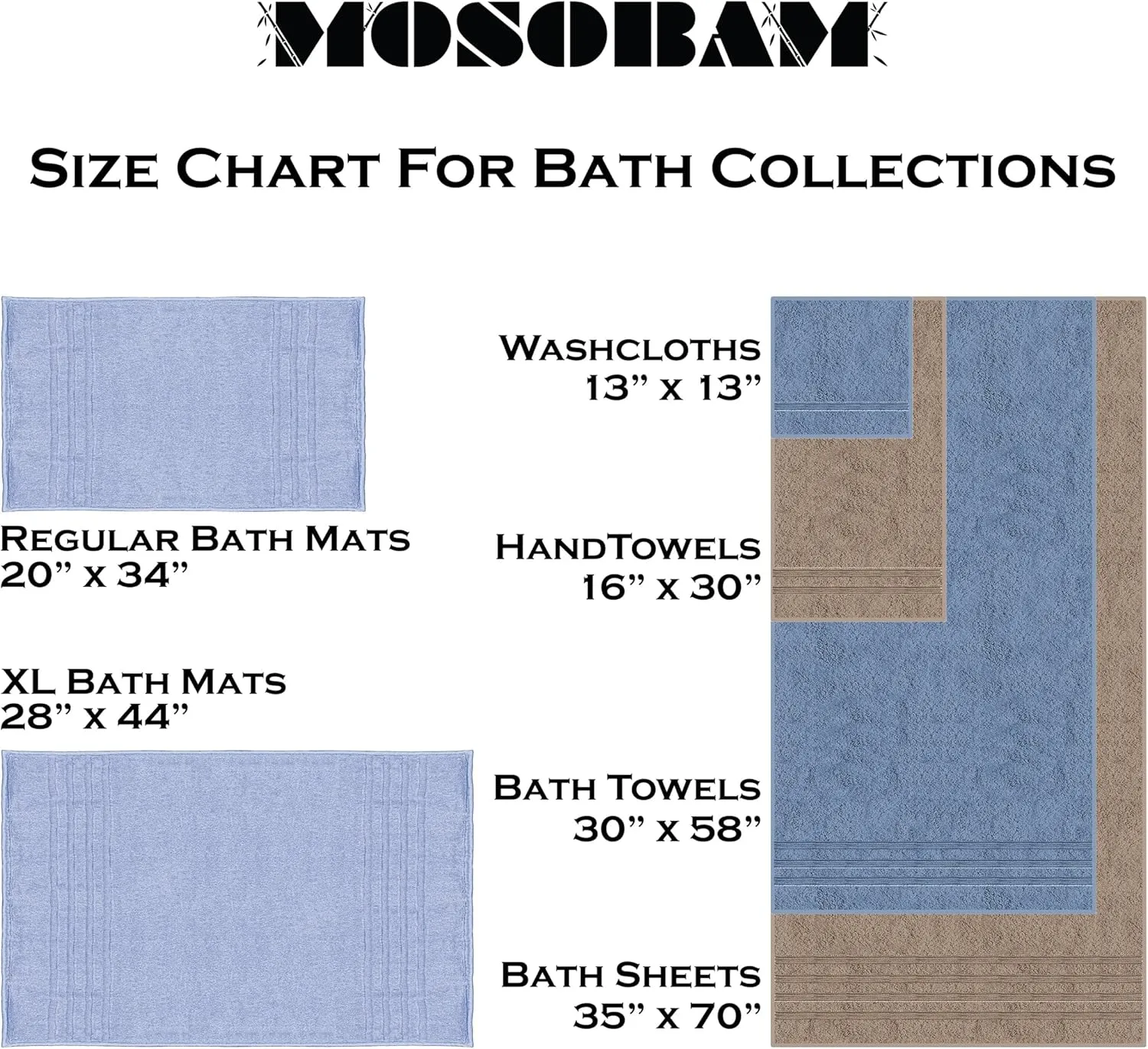 Mosobam Luxury Turkish 8pc XL Towel Set 35X70 16X30 13X13 Charcoal Gray (Dark Grey) 700 GSM Bamboo Viscose & Aegean Turkish Combed Cotton