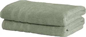 Mosobam Luxury Turkish Set of 2 Bath Towels 30X58 Seagrass Green 700 GSM Bamboo Viscose & Aegean Turkish Combed Cotton