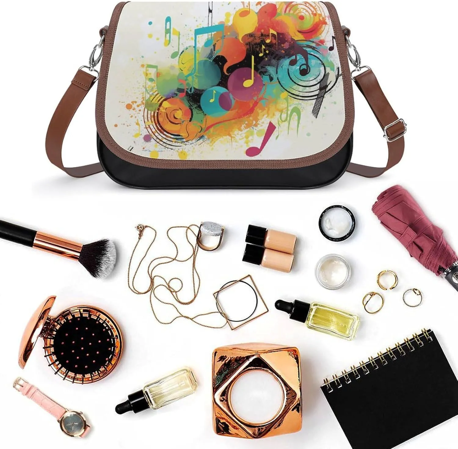Mountain Cabin Moose Crossbody Bags for Women Travel Shoulder Bag Small Leather Cross Body Handbags