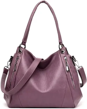 Mudono Top Handle Handbag for Women Large Capacity Tote Bag Leather Shoulder Bag Retro Crossbody Bag Satchel