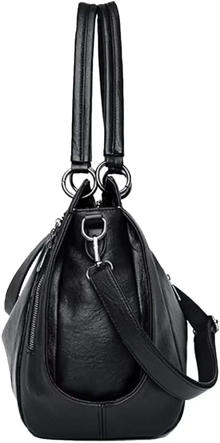 Mudono Top Handle Handbag for Women Large Capacity Tote Bag Leather Shoulder Bag Retro Crossbody Bag Satchel