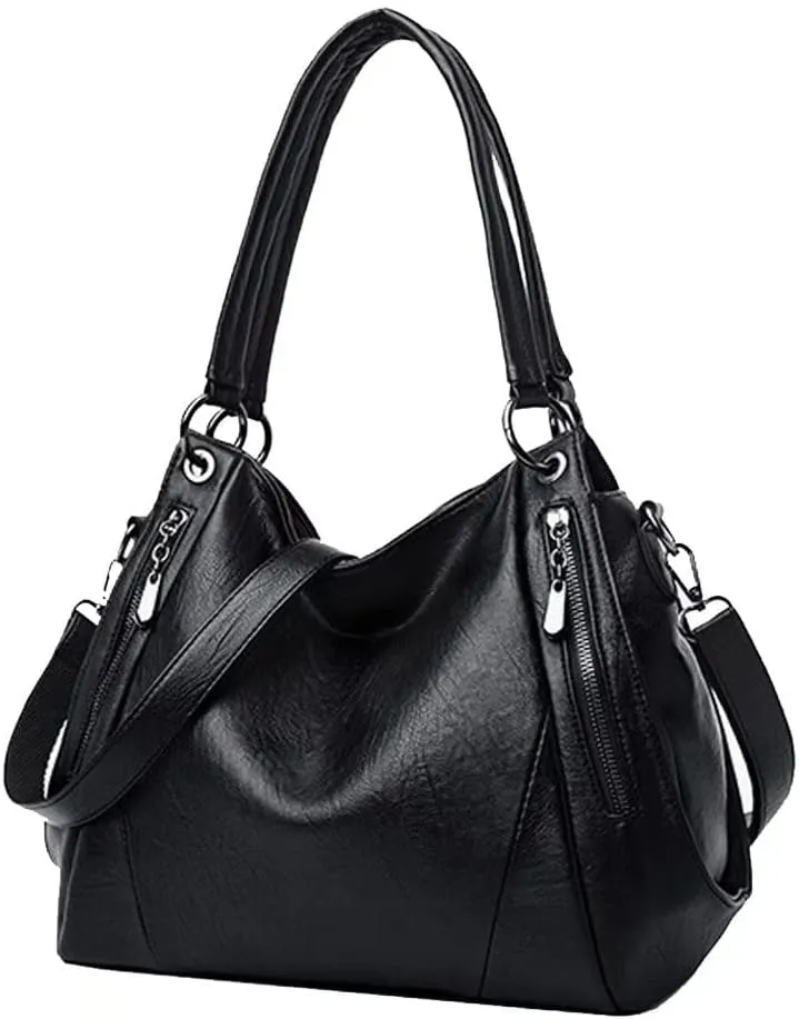 Mudono Top Handle Handbag for Women Large Capacity Tote Bag Leather Shoulder Bag Retro Crossbody Bag Satchel