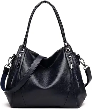 Mudono Top Handle Handbag for Women Large Capacity Tote Bag Leather Shoulder Bag Retro Crossbody Bag Satchel