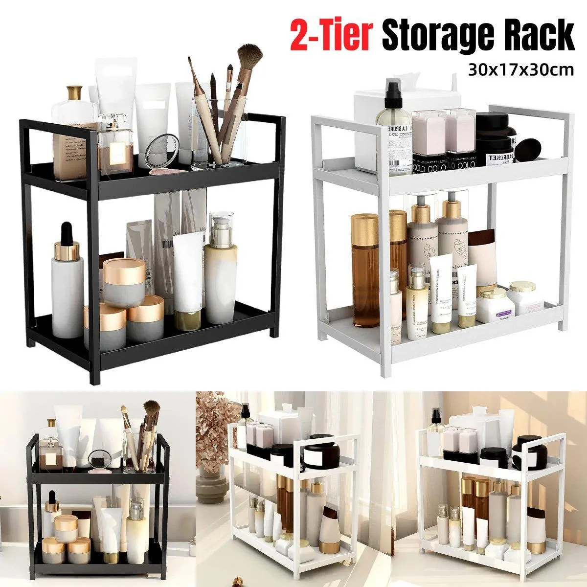 Multi-layer Cosmetic Storage Rack Desktop Organizer for Bathroom Dormitory Use
