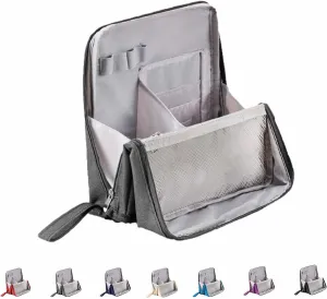 Multi-purpose Large Capacity Oxford Cloth Standing Makeup Bag, Portable Toiletry Bag, Waterproof Makeup Organizer with Compartments (Gray)